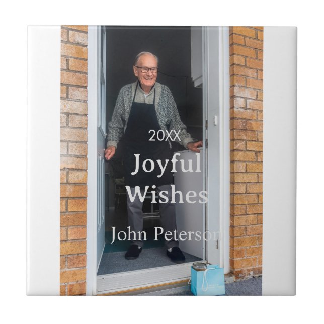 Felicidades adicionam nome foto homem feriado ano  (Frente)