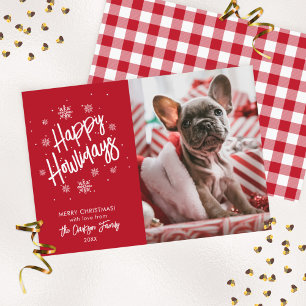 Felicidades Howlidays Convite de Foto de Floco de 