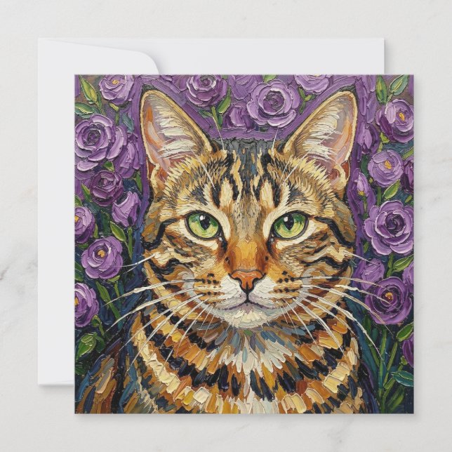 Feline & Floral | Cute Artistic Cat  (Frente)
