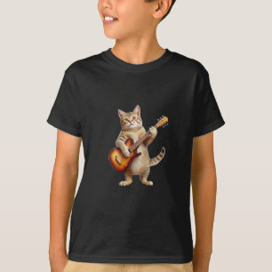 Feline Tunes: O Gato Guitarrista Camisa