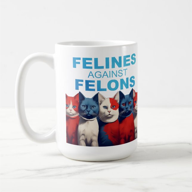 Felinos Contra Felons - Caneca KAMALA 2024 (Esquerda)