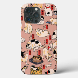felinos japoneses gatinho Ukiyo-e engraçado