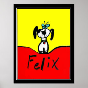 Felix O Poster vintage Deco Da Arte Do Cão