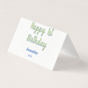 Feliz 1º aniversário crianças bebê verde azul past