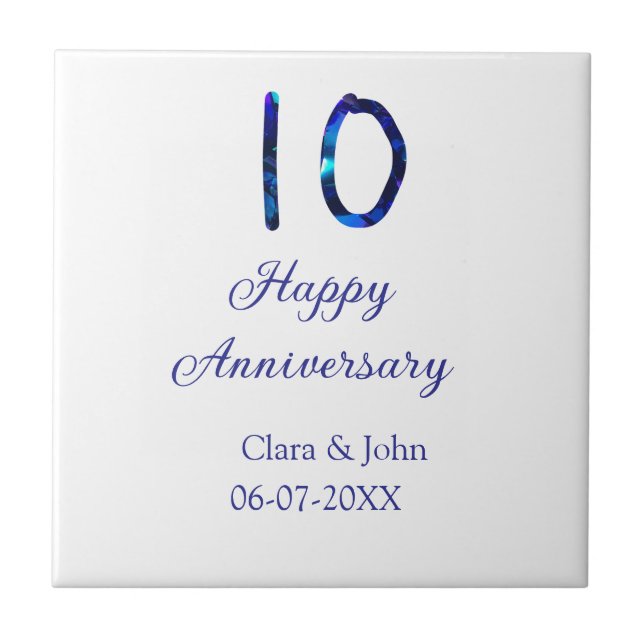 Feliz 10º aniversário data de adição do nome da li (Frente)