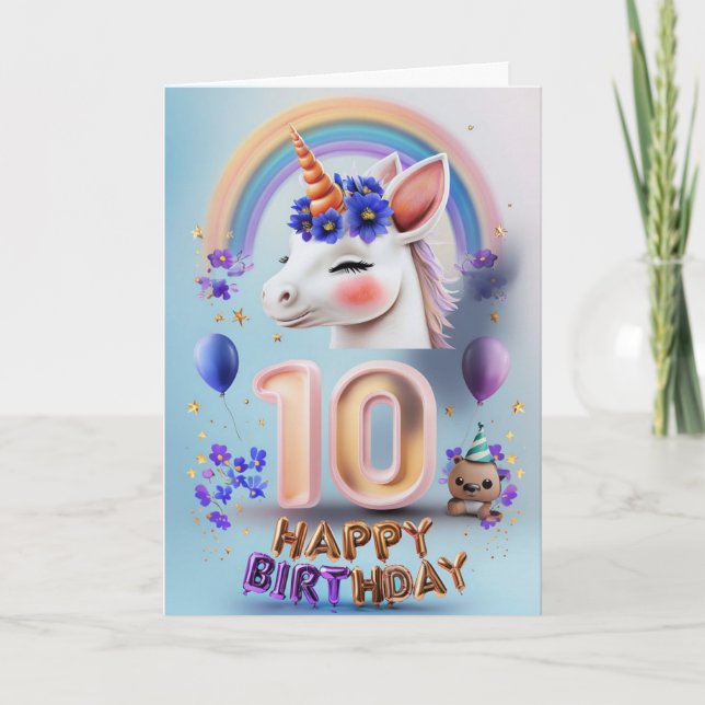 Feliz 10º Cartão de Aniversário (Frente)