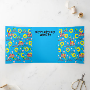 Feliz 10º Cartão de Aniversário, #10 Azul &Amarelo