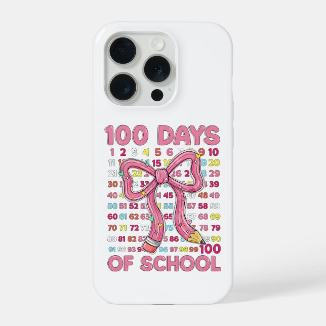 Feliz 100 Dias de Escola Laço Rosa (Verso)
