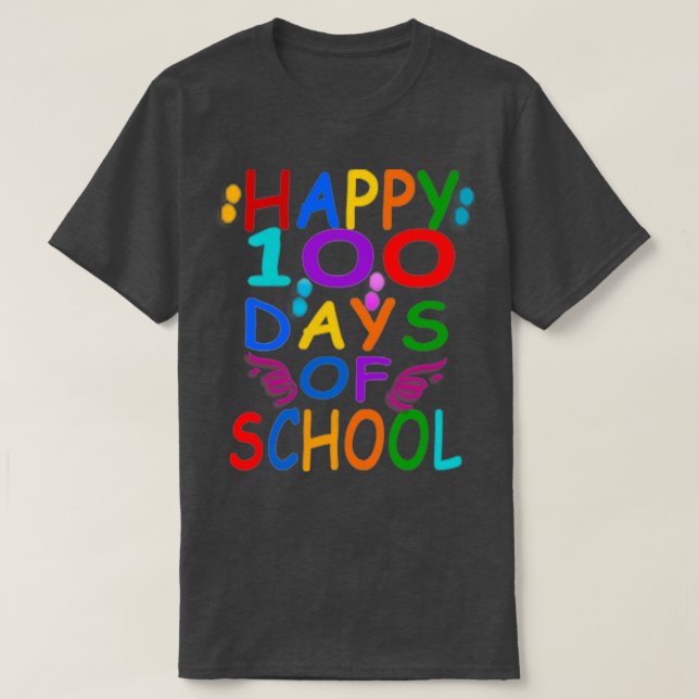Feliz 100 dias de professores de camisetas Estudan (Frente do Design)