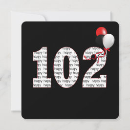 Feliz 102º Aniversário Do Convite Negro