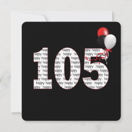 Feliz 105.º aniversário do convite preto