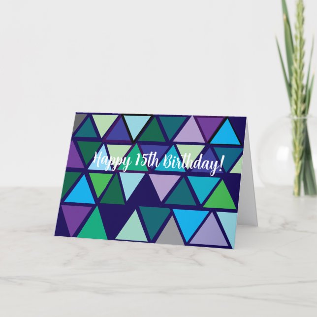 Feliz 15 de Aniversário, Cartão de Saudação Dobrad (Frente)