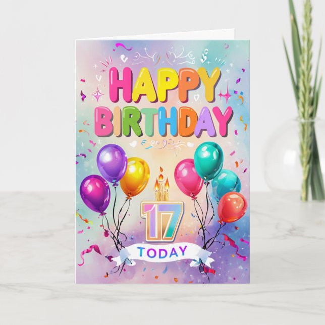 Feliz 17º Cartão de Aniversário (Frente)