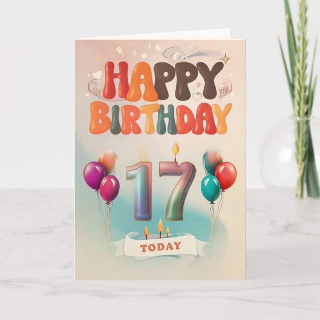 Feliz 17º Cartão de Aniversário (Frente)