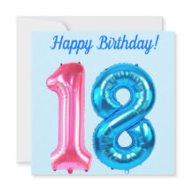 Feliz 18º aniversário do cartão azul