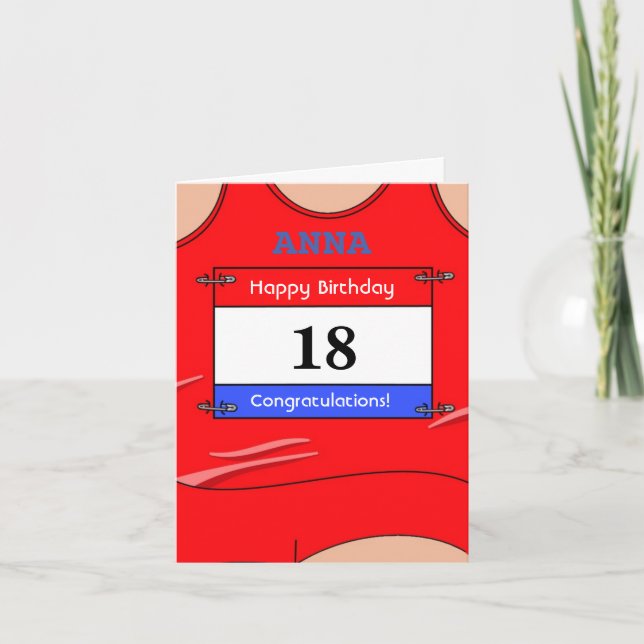 Feliz 18º Cartão de Aniversário para um corredor (Frente)