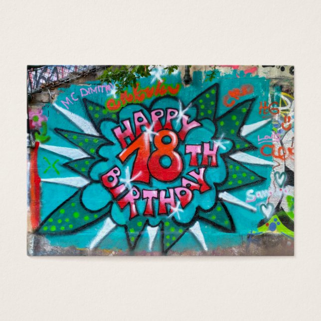 Feliz 18º Grafite de aniversário (Frente)