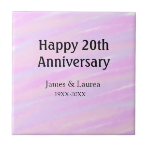 Feliz 20º aniversário rosa roxo pastel nome bol