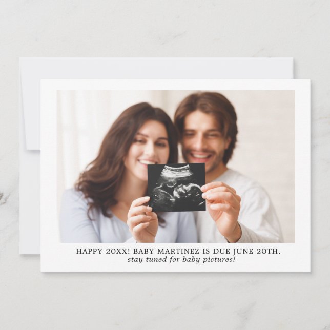 Feliz 2021! Anúncio de Foto de Gravidez de Ano Nov (Frente)