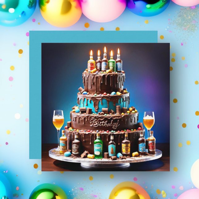 Feliz 21º Aniversário Bolo de Licor (Celebrate someone's 21st birthday with this unique birthday cake!)