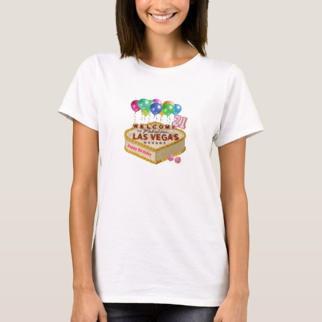Feliz 21 de Aniversário, Camisa de BOLO de Las Veg (Frente)