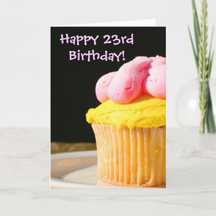 Feliz 23º Cartão de Cupcake de Aniversário