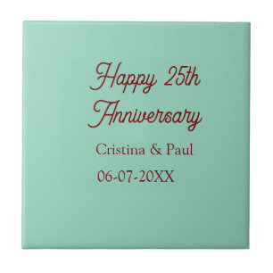 Feliz 25º aniversário boho retrô verde mauve paste