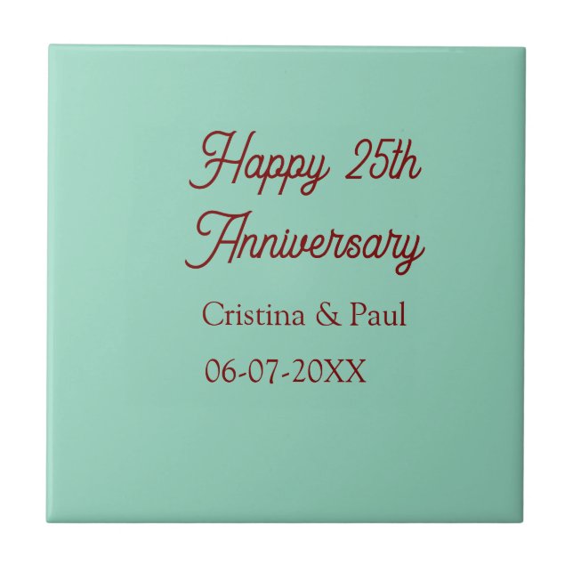 Feliz 25º aniversário boho retrô verde mauve paste (Frente)