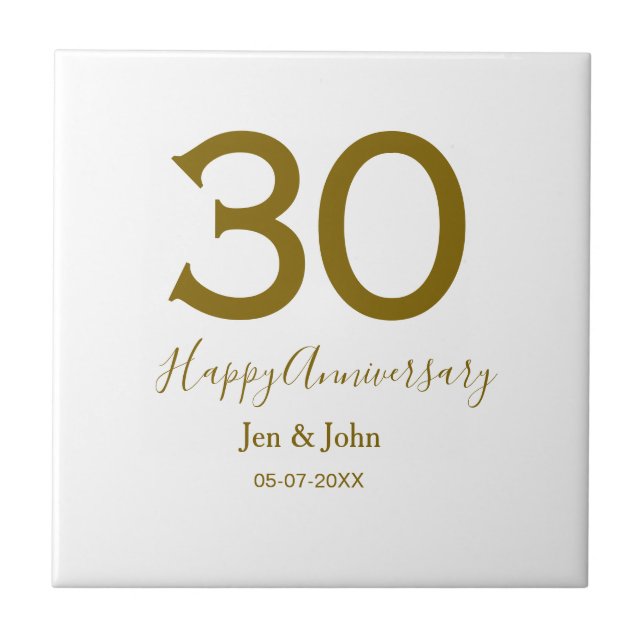 Feliz 30 data de aniversário data ouro bold lete (Frente)