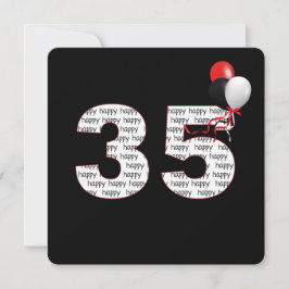 Feliz 35º aniversário do convite preto