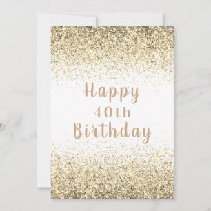 Feliz 40º Cartão de Aniversário com Tipografia