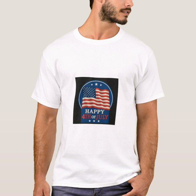 Feliz 4 de julho, camisa patriótica de T (Frente)