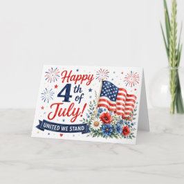 Feliz 4 de Julho Cartão de Boas Festas Unidos Nós