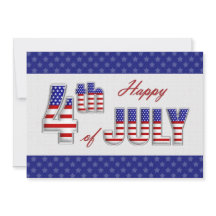 Feliz 4 de julho. Cartão de Saudação Flat Patrióti