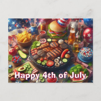Feliz 4 de Julho Cartão Postal de Churrasco