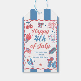 Feliz 4 de julho de Etiquetas de presentes do Fogo