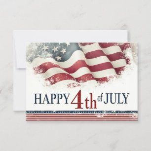 Feliz 4 de Julho - Design Vintage Bandeira America