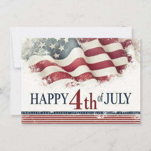 Feliz 4 de Julho - Design Vintage da Bandeira Amer