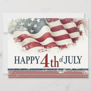 Feliz 4 de Julho - Design Vintage da Bandeira Amer