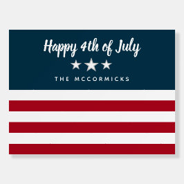 Feliz 4 de julho Estrelas e Bandeiras Patrióticas