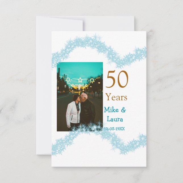 Feliz 50º aniversário adicionar nome do casal data (Frente)