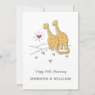 Feliz 50º aniversário de casamento Cartão de Dinos