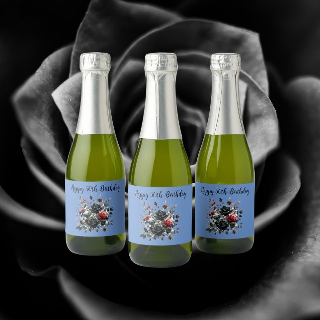 Feliz 50º aniversário, Rosas vermelhos e negros | (Criador carregado)