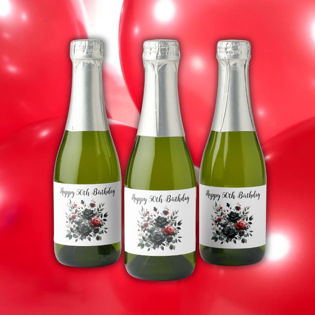 Feliz 50º aniversário, Rosas vermelhos e negros | (Criador carregado)