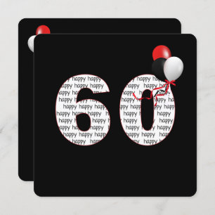 Feliz 60º aniversário do convite preto