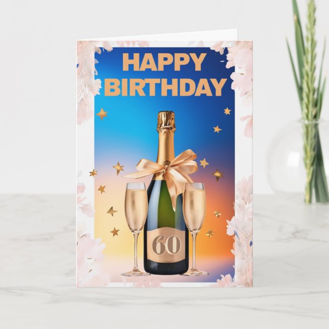 Feliz 60º Cartão de Aniversário (Frente)