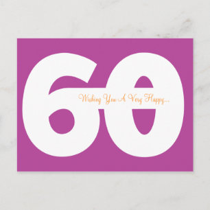Feliz 60.º aniversário - Cartões postais - Magenta