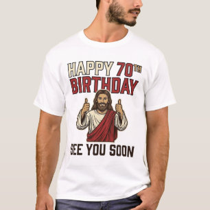 Feliz 70º Aniversário Vejo Você Logo Camisa Vintag