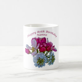 Feliz 80º Aniversário Nanna. Canecas Florais Espec