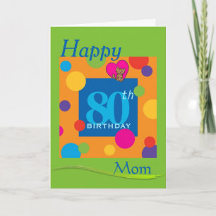 Feliz 80 Birthday - Cartão de Mãe